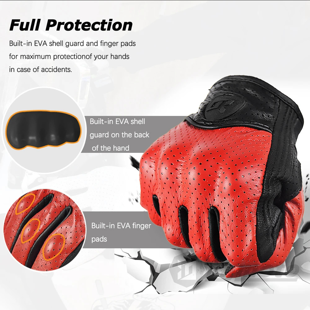 Retro Leather Motocycle Gloves Comfortable Motorbike Guantes WearResistant Motocross Full Finger Protection Moto 251013