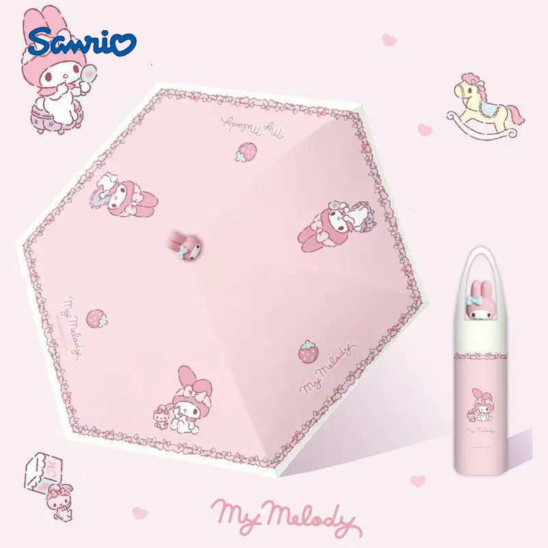 Sanrio Hello Kitty Small FiveFold Umbrella Sanrio Cute Sweet Exquisite Manual Nice Appearance Cartoon Summer Kawaii Sunscreen Umbrella L251029