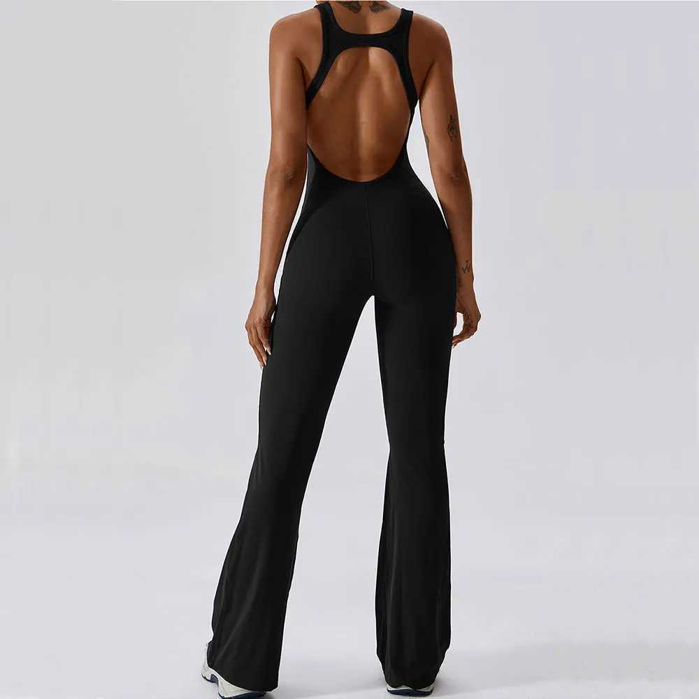 Solid Yoga Jumpsuit One Piece Outfit Fitness Bodysuit Workout Clothes for Women Sportwear Women Buttock lifting Set ActivewearXJ251029
