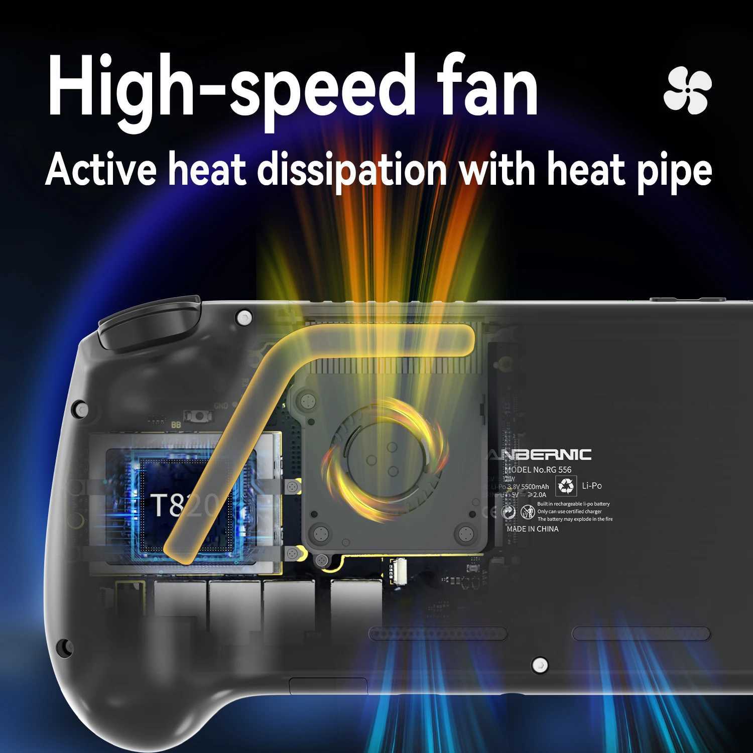 ANBERNIC RG556 Retro Handheld Games Console 548 AMOLED Sn WIFI Android Video Games Player ports AI Assistant Streaming C251029