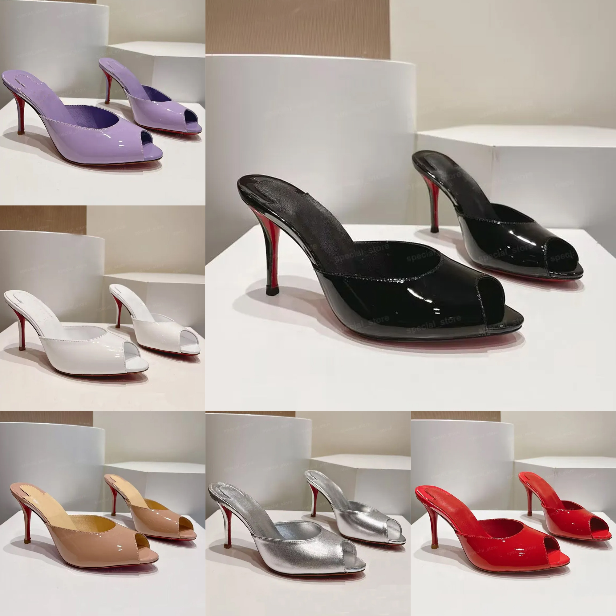 Designer Me Dolly Heels Dolly Mules Women Heels Luxury Slides Leather Girls Dolly Shoe Mirror Quality Sexy Party Casual Shoes High Heel Mules Dress Shoes