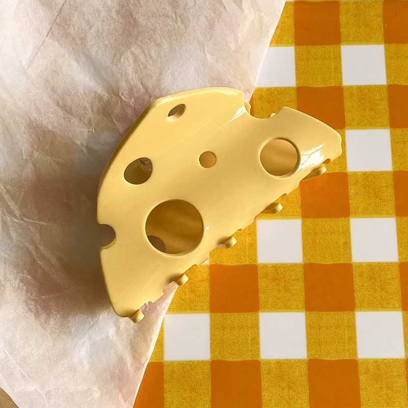 Fashion Cute Fun Creative Design Cake Yellow Cheese Hair Clip Ponytail Clip Women Girls Hair Accessories GiftsW251028