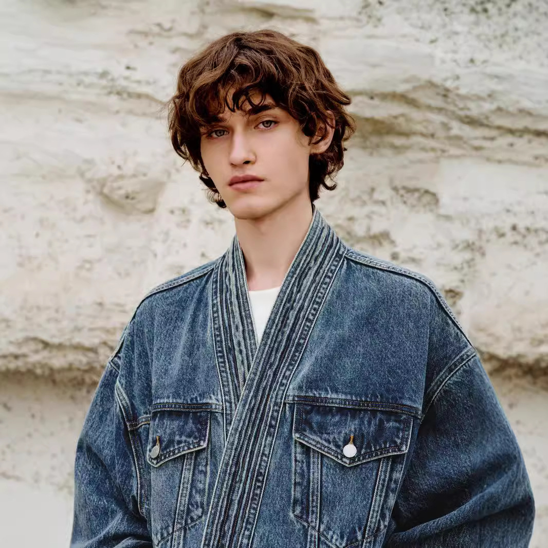Designer Jacket Autumn New Men's Clothing New Chinese Style Irregular Symmetrical Design Sense Niche Loose Lace-up Denim Jacket For Men And Women