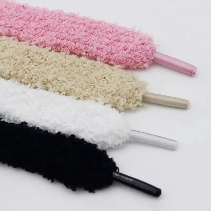 123Pairs Soft 15mm Big Fat Fluffy Fuzzy Laces Wide Flat Plush Towel Shoelaces n Perfect for Women Casual Sneakers Match 251029