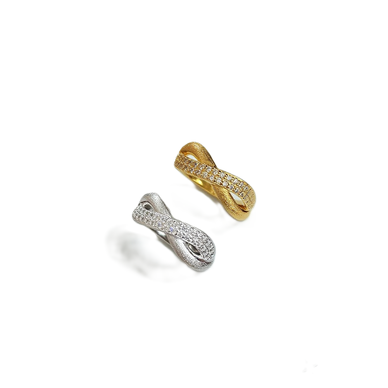 TaiYang New Sparkling Brushed Infinity Ring, Unique Vintage Elegance Stackable Index Finger Ring for Women