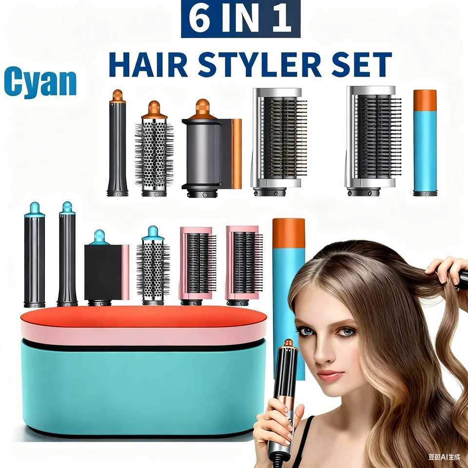 Professional High Speed MultiStyler 6 in Ionic Hair Styler 300W Powerful Blow Dryer Fast Drying Auto Wrap Hot Air Brush W251029