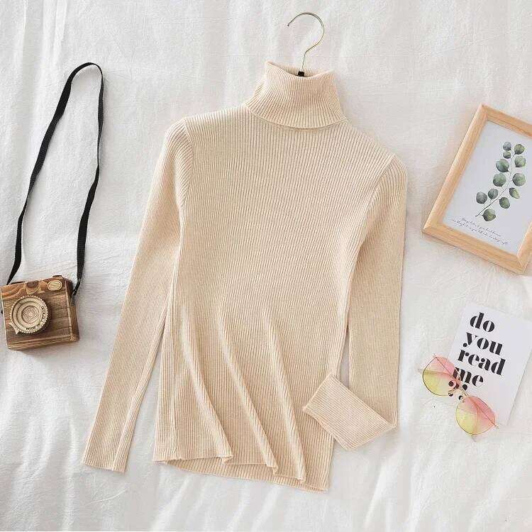 2025 Turtleneck Sweater Knitted Pullovers Cashmere Jumpers Basic Solid Soft Sweaters Women Autumn Winter Casual Top Women Sweater Designer Sweater Wom