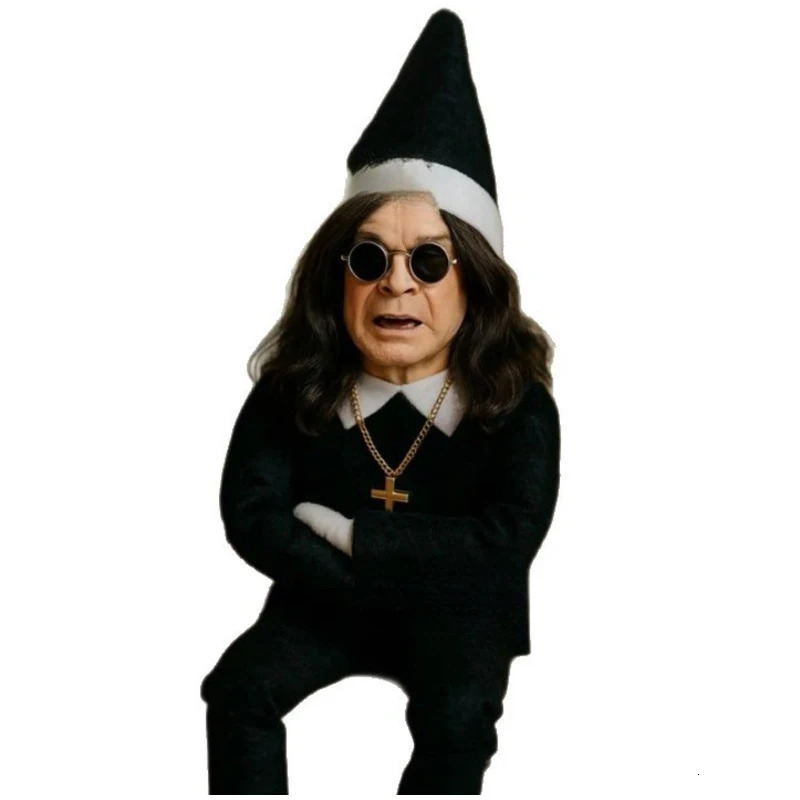Ozzy Christmas Elf Home Decor Godfather Classic Sitted Posture Living Room Bedroom Ornament Christmas Desktop Desk Accessory 251028