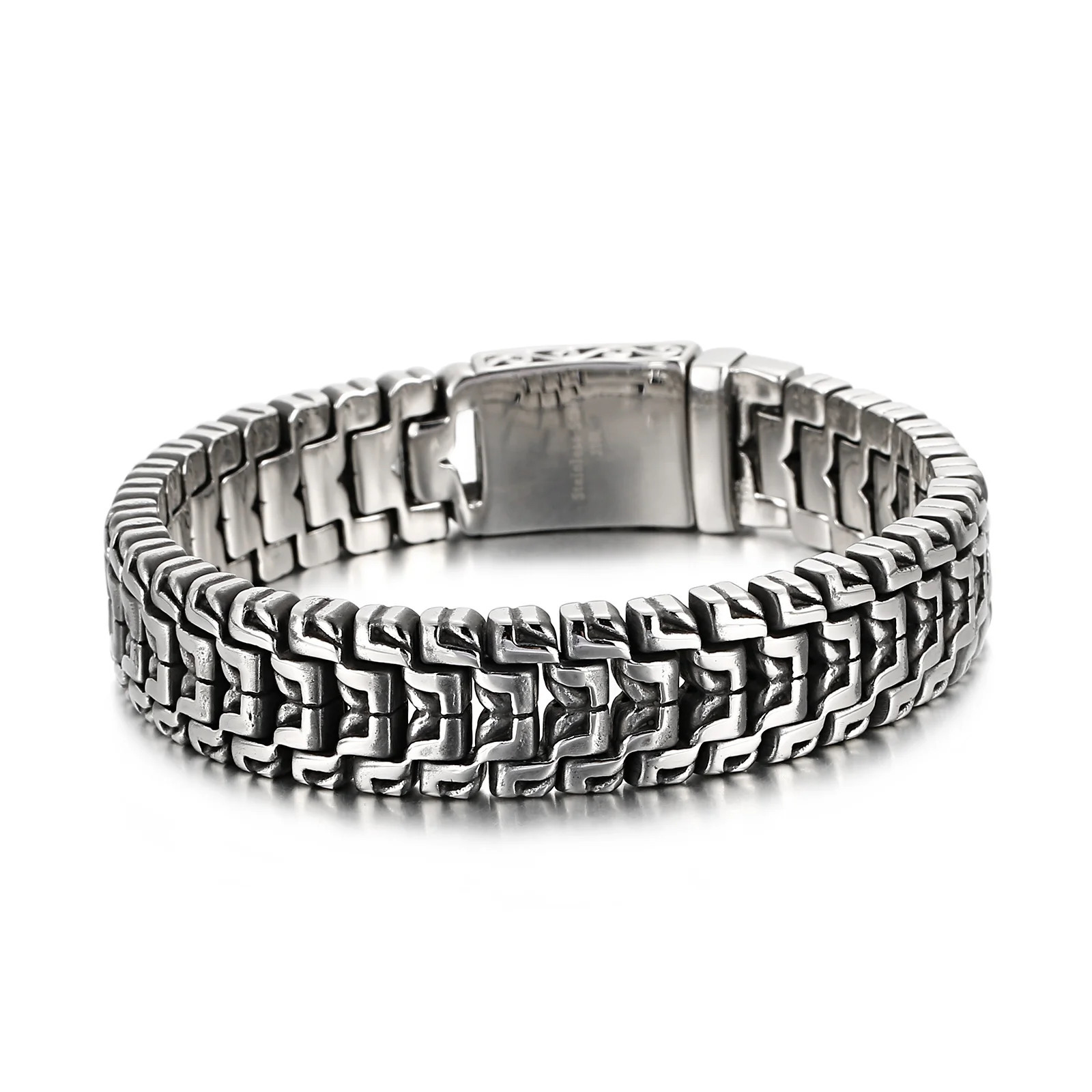 16mm Combining Fashion And Retro Elements Biker Chain Bracelet Stainless Steel 316L KB123643BDJX 251028