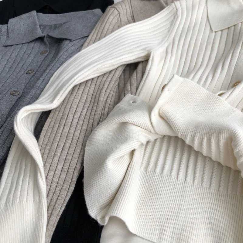 Lucyever High Quality Knit Cardigan Women Korean Fashion Turndown Collar Buttons Up Sweaters Solid Casual Long Sleeve KnitwearT251028