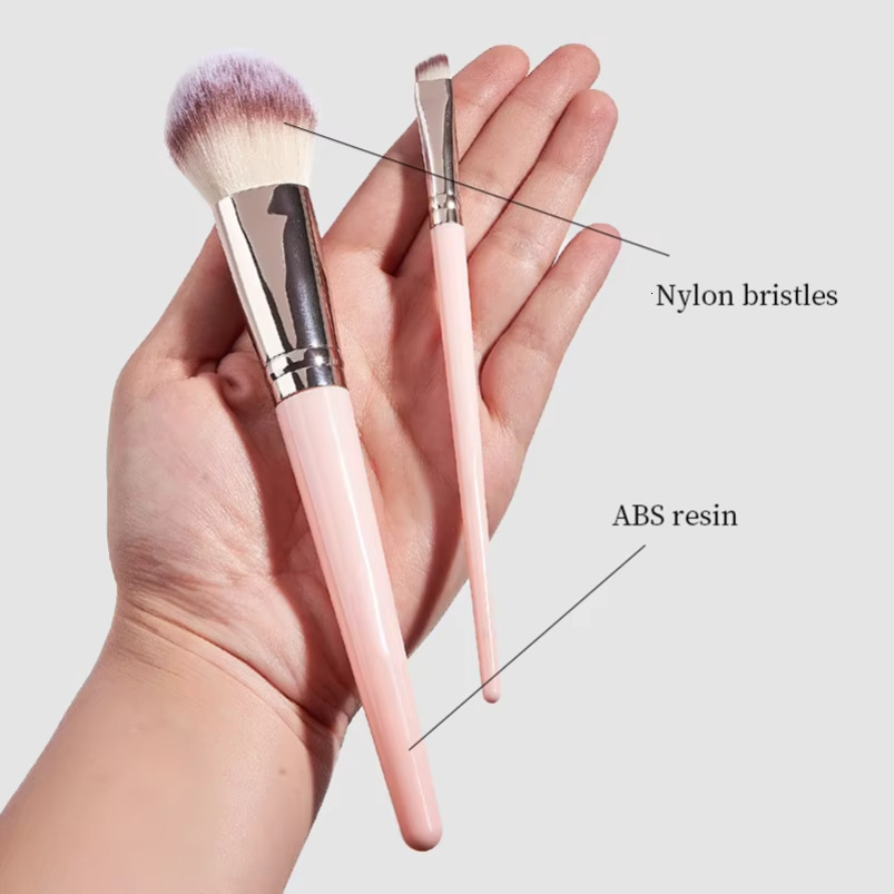 18-Piece Professional Pink Makeup Brush Set Portable Beauty Tools Long-Handled Eyeshadow Brush Foundation Brush Mask Brush