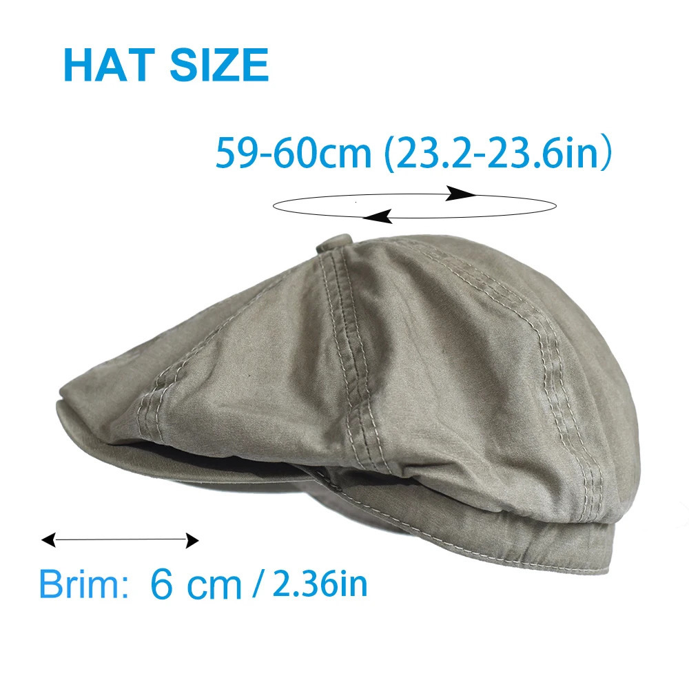 Washed Cotton sboy Cap Peaky Octagonal Hat Vintage Casual Cap Solid Berets Visor Gatsby Flat Ivy Hat 251029