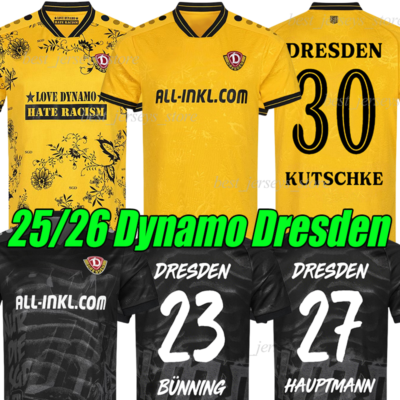 4XL 25 /26 Dynamo Dresden soccer jerseys DAFERNER KAMMERKNECHT KOTHER KUTSCHKE HAUPTMANN AMOAKO BOEDER home away men football shirts uniforms