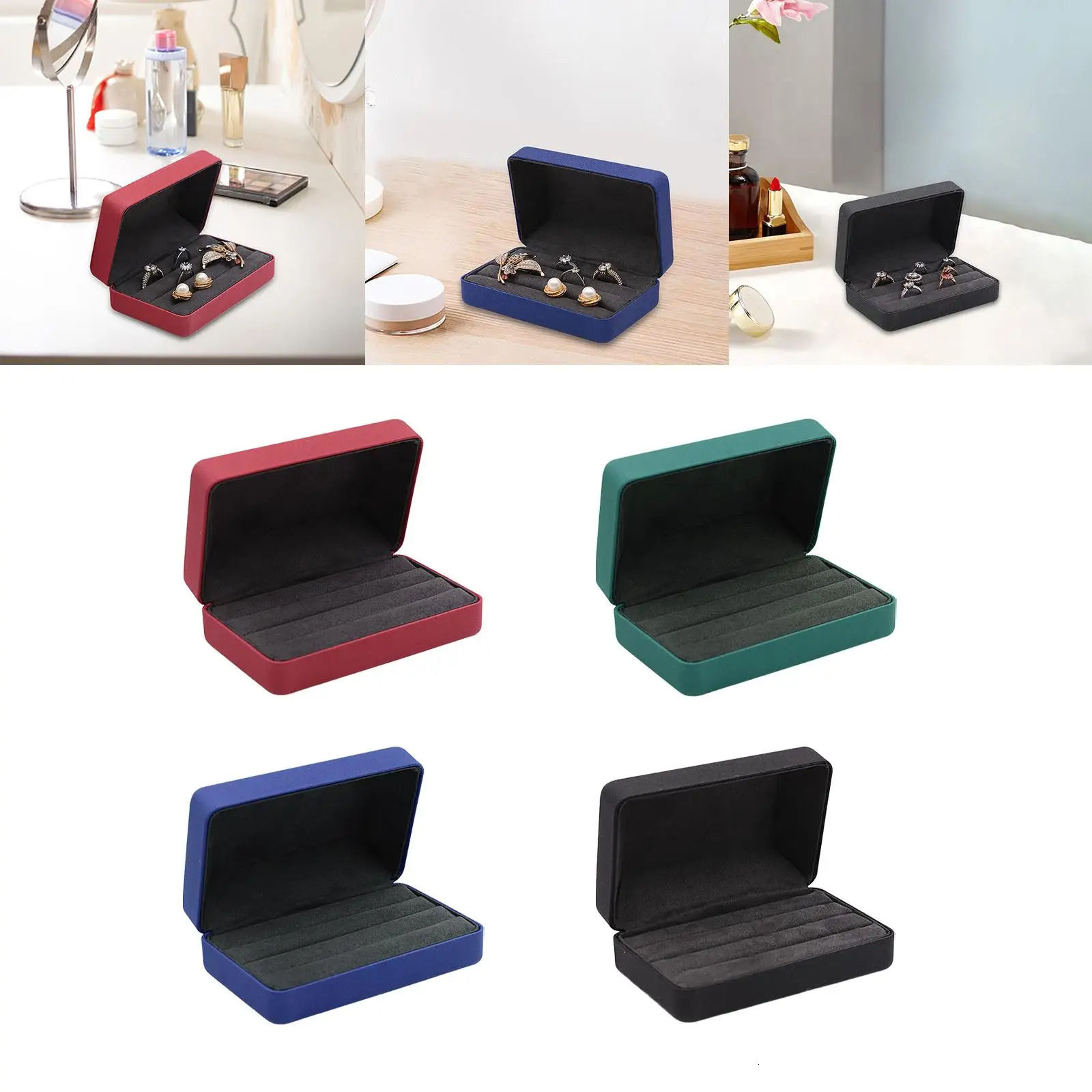 Ring Organizer Box Tray Stylish Jewelry Display Case Storage for Women Lady Multiple Rings Cufflinks 251013