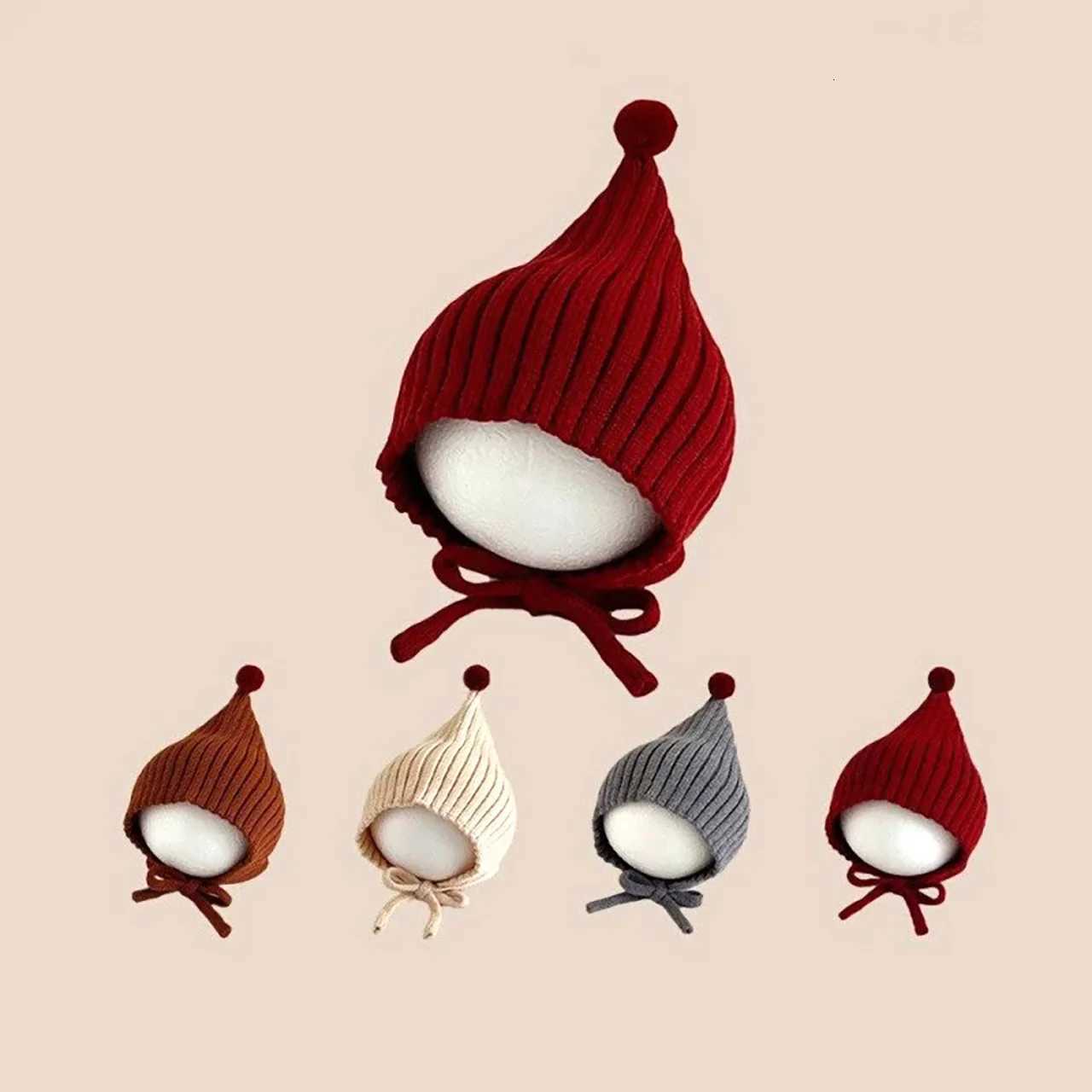 Cute Pompom Baby Hat Winter Thicken Warm Baby Boys Girls Cap Beanies Soft Knitted Infant Toddler Lacing Hat251028