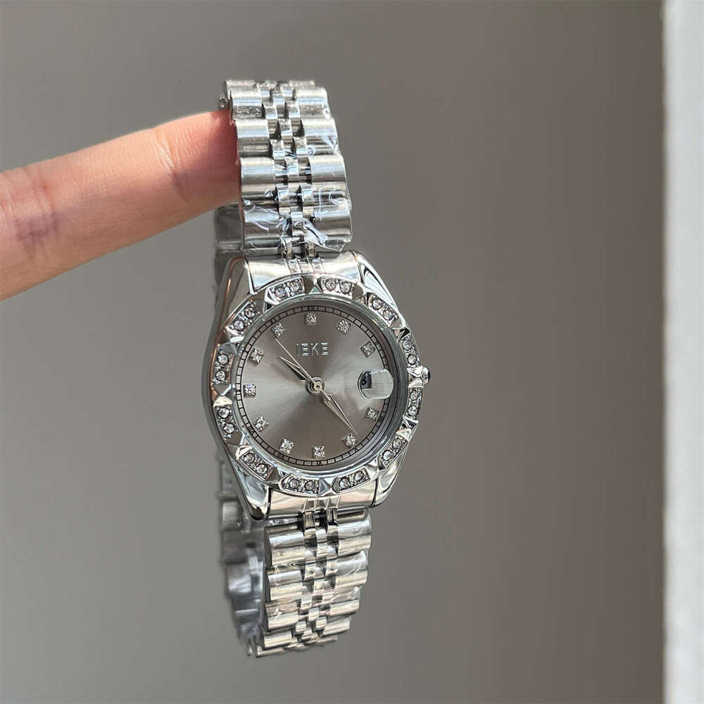 Design Log Full Diamond Inlaid Edge High-end Elegant for Women Designer Niche Calendar Steel Band Watch