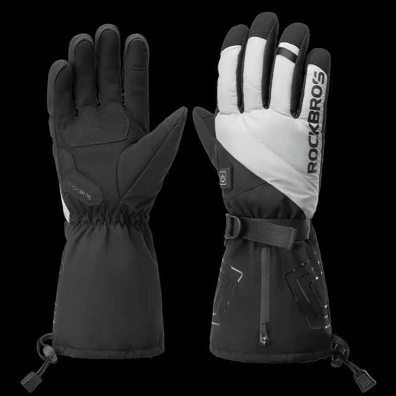 ROCKBROS Local Shipping Winter Heated Gloves Snow Thermal Heat Glove mobile Gloves Rechargeable Battery Powered Electric Gloves J251029