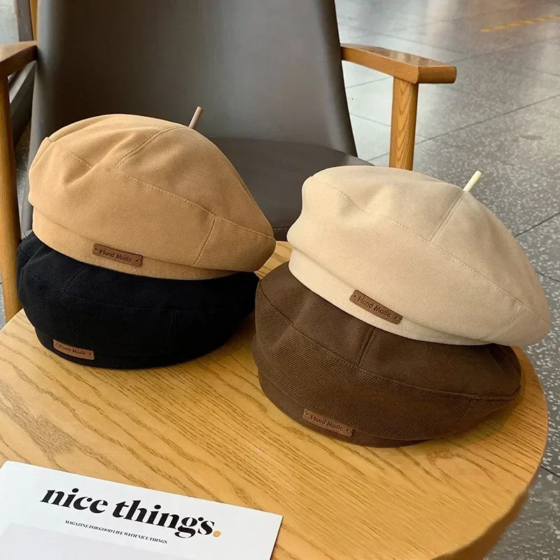 Autumn Winter Woolen Beret Women Retro British Painter Artist Caps Ladies Elegant Solid Color Panama Hats Streetwear 251013