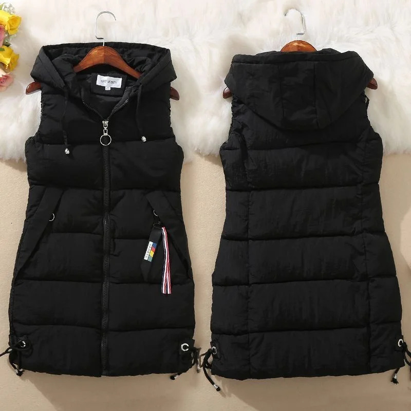 Autumn Women Vest Winter Puffer Parkas Coat Casual Pocket Hooded Waistcoat Female Sleeveless Jacket Outerwear 251027