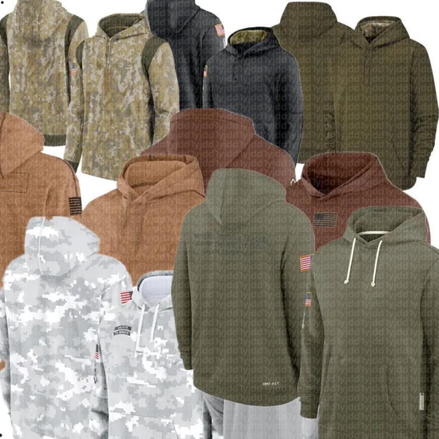 Olive 2026 Salute to Service Hoodie seahawks cowboys jets eagles bills Vikings Bears Ravens Lions Packers Chiefs giants Broncos Commanders Football Jackets