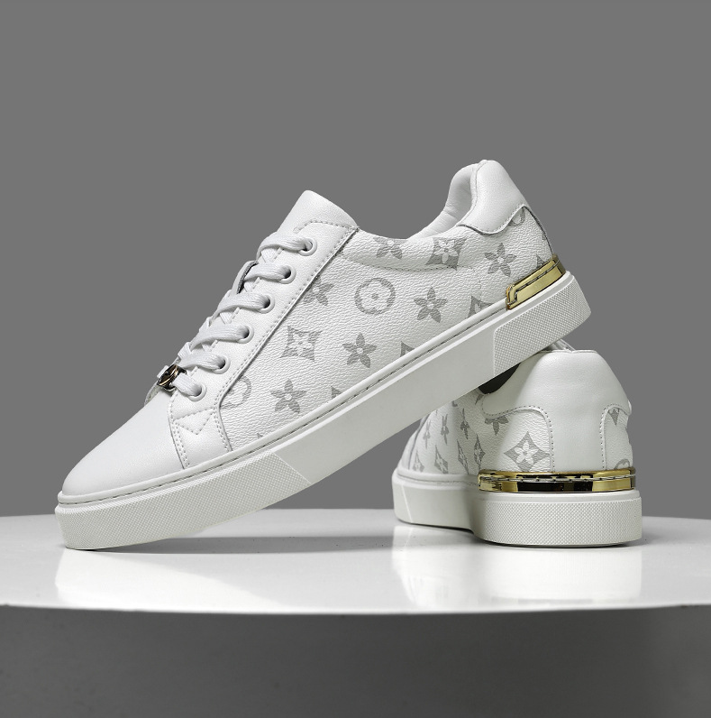 Free shipping Designer Textured Print Sneakers with Luxe Metal Accent Daily Occasion Wear Fashion Stylish Versatile Trendy Shoes