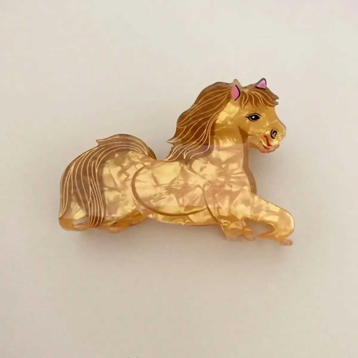 1pc Brown Autumn Animal Series Hair Grab Acrylic Gripper Sweet Back Hair Clip Super Cute Hairpin Shark ClipW251028