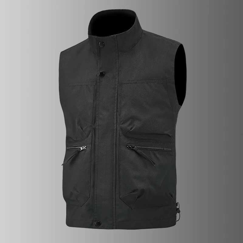 Outdoor Sports Fitness Leisure Versatile Sleeveless Vest for Spring Autumn Outdoor Wear Windproof Breathable Mens Leather Vest W251029