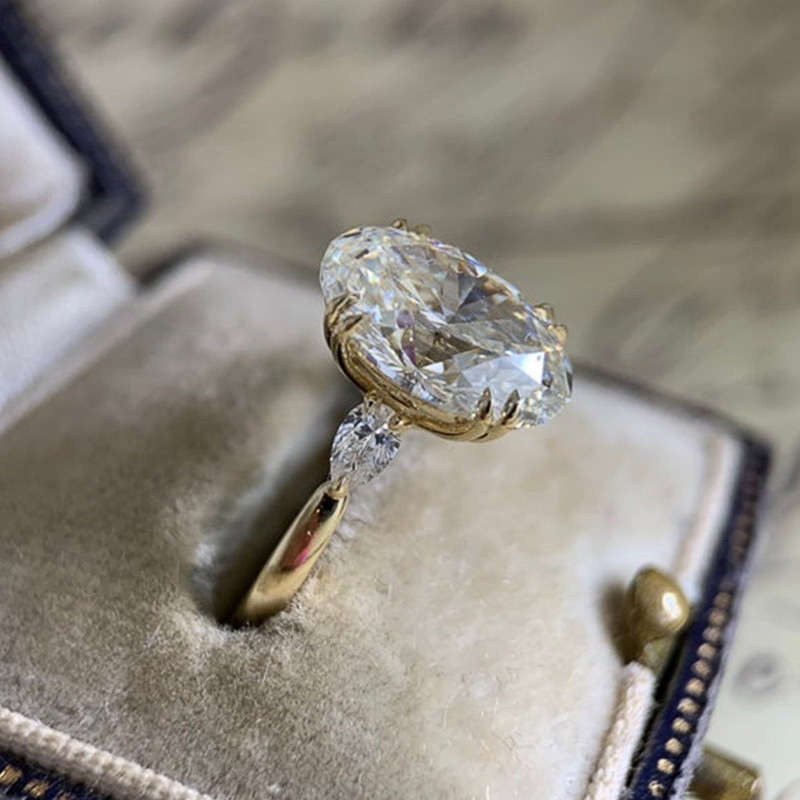 US Size 6-10 Handmade Vintage Jewelry Wedding Rings 18k Gold Fill Dove Eggs White 5A Zircon CZ Diamond Party Women Engagement Band Ring Christmas Gift
