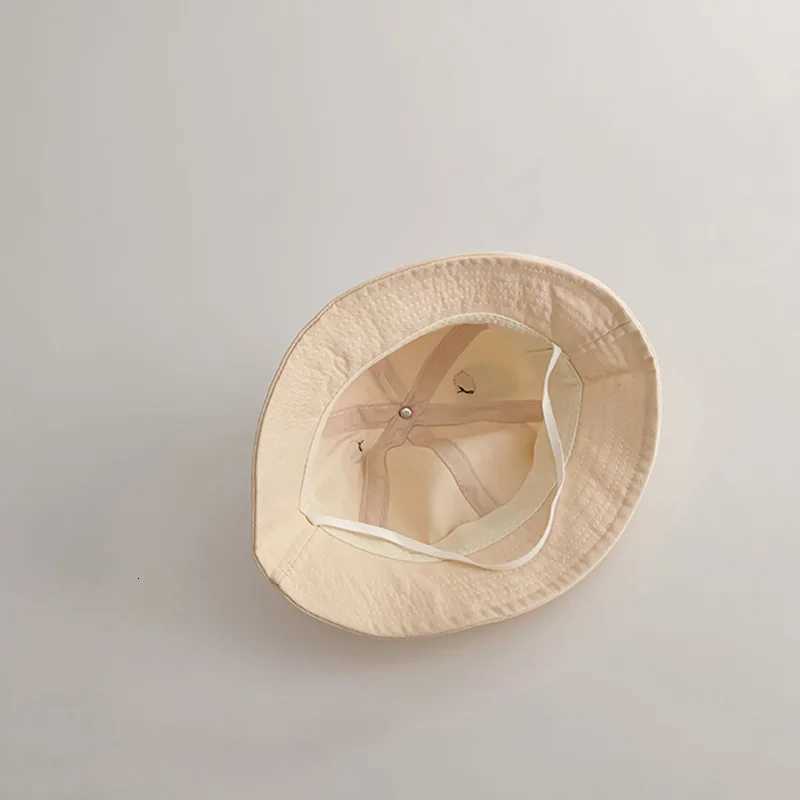 Cute Cartoon Kids Fisherman Hat Solid Cotton Children Bucket Hats 12year Boy Girl Wide Brim Sun Visors Baby Sunscreen Basin Cap251028