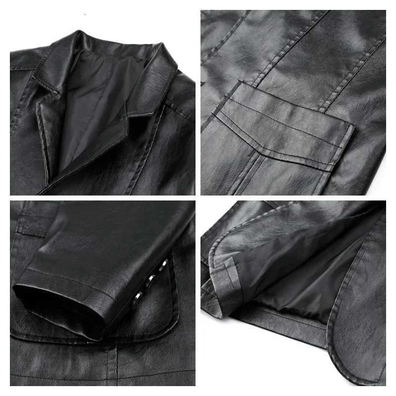 Spring and Autumn Highend Mens Fashionable Leather Jacket Waterproof and Windproof Mens Suit Leather JacketT251029