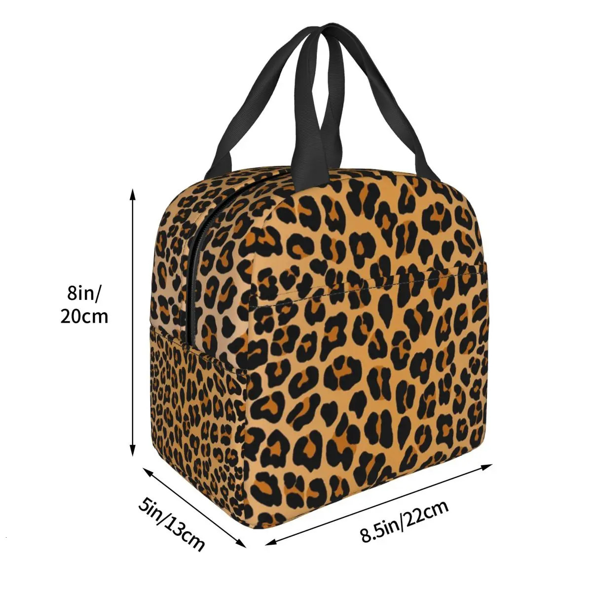 Custom Leopard Print Portable Lunch Boxes Women Leakproof Animal Fur Pattern Cooler Thermal Food Insulated Lunch Bag Student 251029