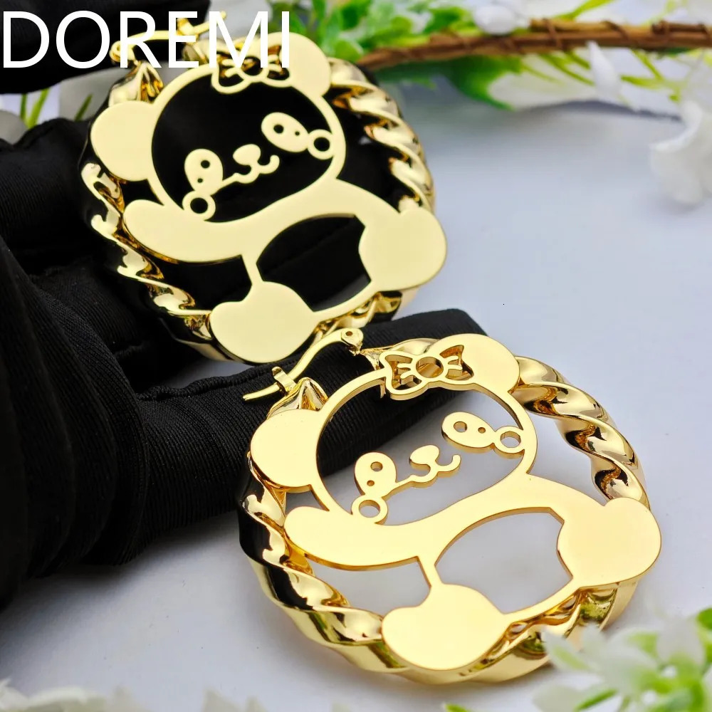 DOREMI Personalized Picture Hoop 30507090MM Custom Name Customize Characters Earrings Twist Thick Earring 251013