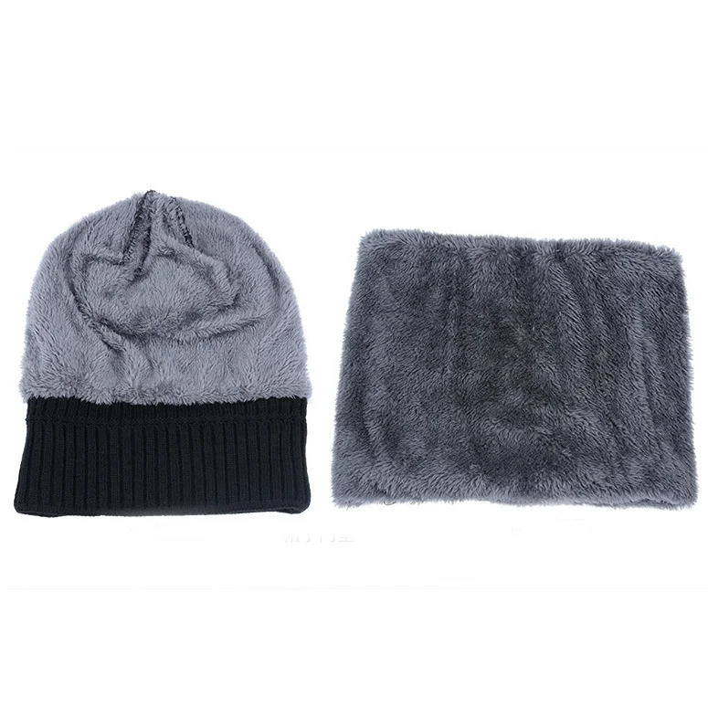 Winter Beanie Hats Scarf Set Warm Knit Hat Skull Cap Neck Warmer with Thick Fleece Lined and for Men Women 251013