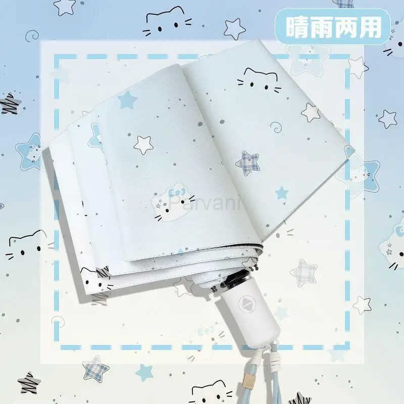 Sanrio Hot Sanrio Hello Kitty Student Foldable Umbrella Kawaii Anime Go Shopping Convenient Sunscreen and Uv Protection Umbrella New L251029