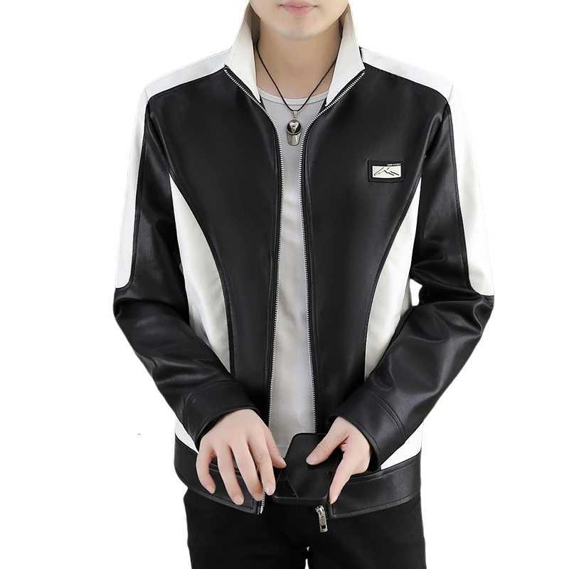 A new stylish and trendy lapel PU leather jacket for men in autumn and winter a highquality windproof and versatile jacketT251029