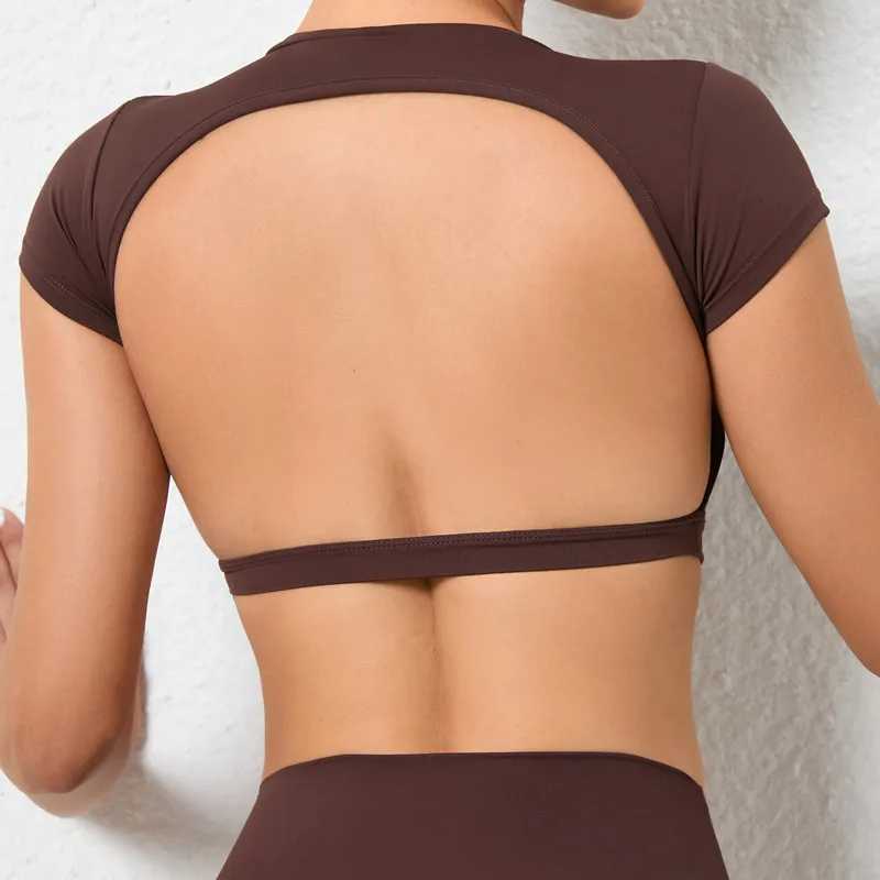 Hearuisavy Customizable Sports Shirts Workout Sportswear Backless Yoga Clothing Chest Pads Sport Crop Tops Gym Top WomenXJ251029