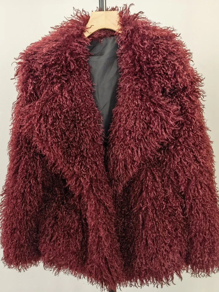 Aynaray Winter Women Faux Fur Jacket Solid Khaki Long Sleeve Thick Warm Outwear Fluffy Coat For 251028