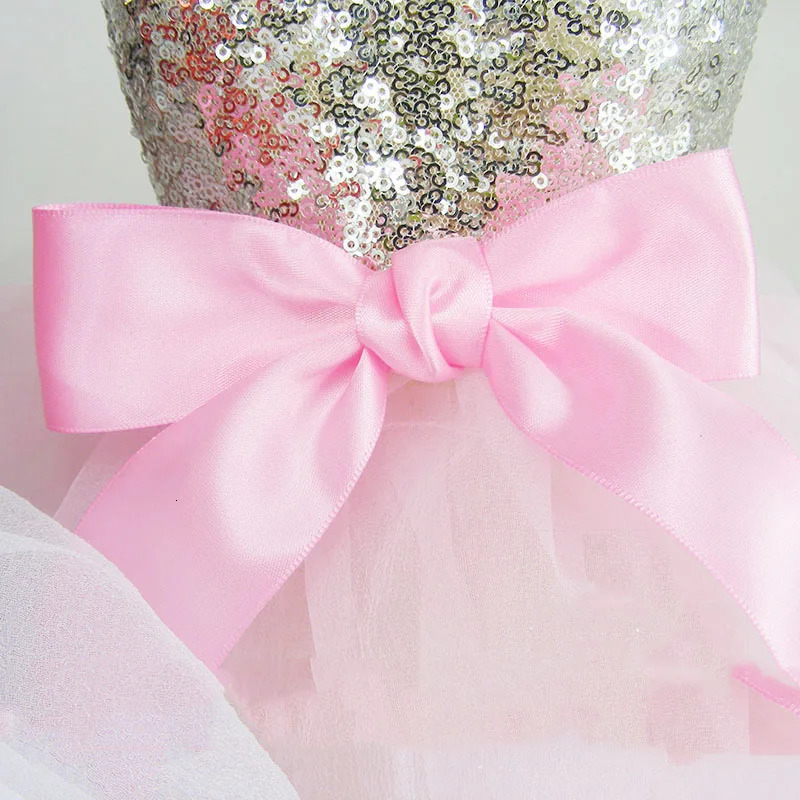 Summer Fashion Cat Clothes for Kitten Small Dogs Wedding Dresses for Yorkies Bright Princess Puppy Dress with Sequin Decoration 251029