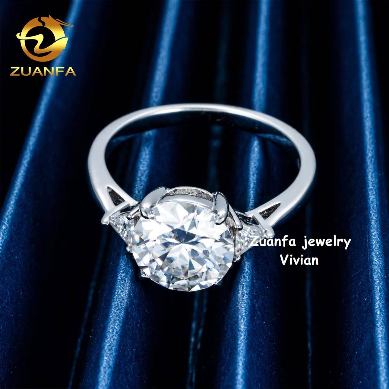 Fine Jewelry Luxury VVS Moissanite Diamond Pass Diamond Tester Buss Down Sterling Silver 925 Women Moissanite Wedding Rings