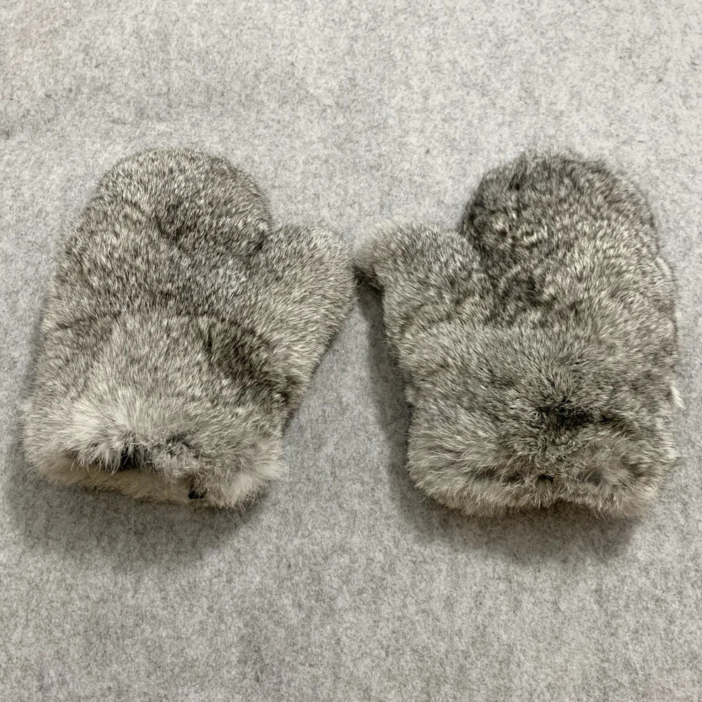 2025 Winter Women Real Genuine Rabbit Fur Mittens Fahion Unisex Warm Rabbit Fur Mitten Male Natural Fur Plus Gloves 251029