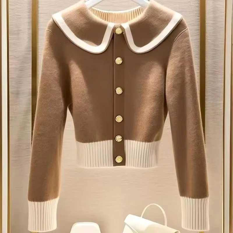 New High Quality Autumn Fashion Short Cardigan Sweater Women Long Sleeve Casual Knitwear Female Casual Knitted Sweater TopsT251028