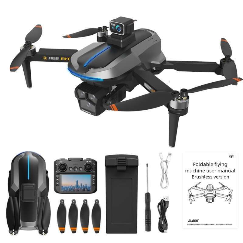 AE EVO Brushless Drone HD Aerial Photography GPS Return Folding Intelligent Obstacle Avoidance Screen Display Remote Control Airplane