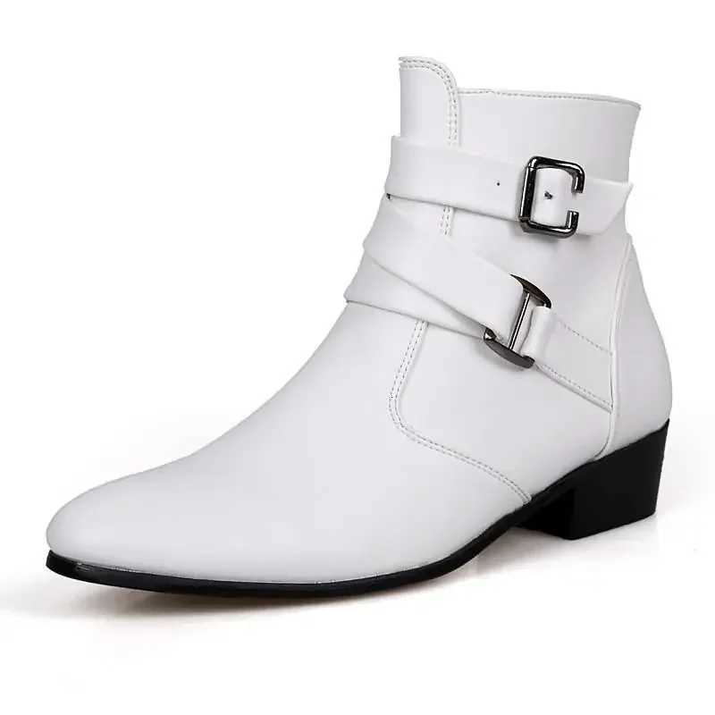 Mens Leather Boots Fashion Designer Pointed Toe Chelsea Boots Business Casual Boots for Men Motorcycle Ankle Boot Botas Hombre Z251029