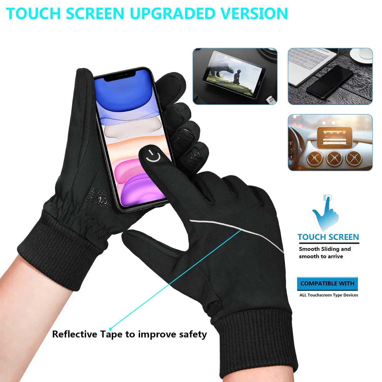 MOREOK Winter Thermal Gloves Windproof Touch Screen Warm Gloves for DrivingCyclingRidingRunning for Men Women J251029