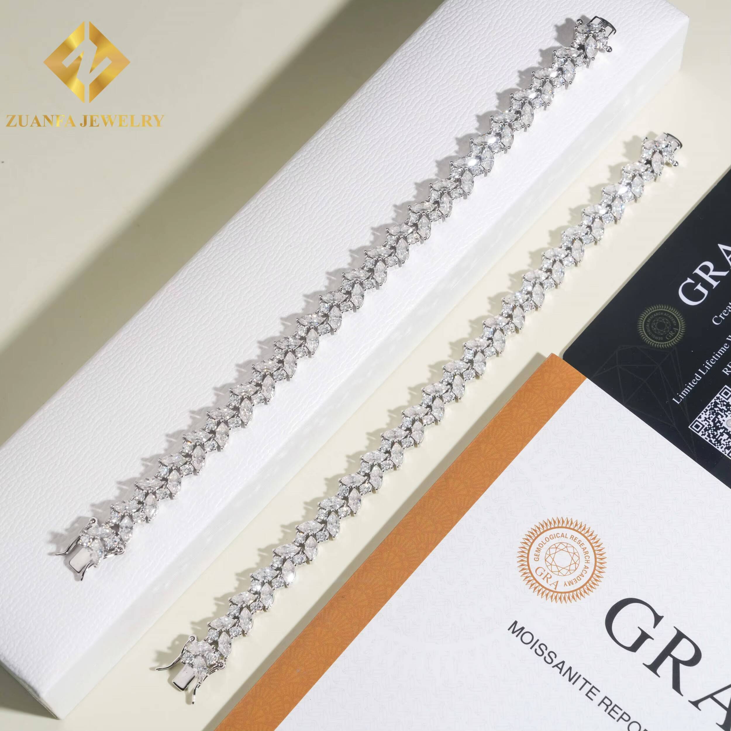 Hip Hop Butterfly Design Bracelet 925 Silver Moissanite Cuban Link Chain Custom Made Iced Out Diamond Jewelry Cuban Link