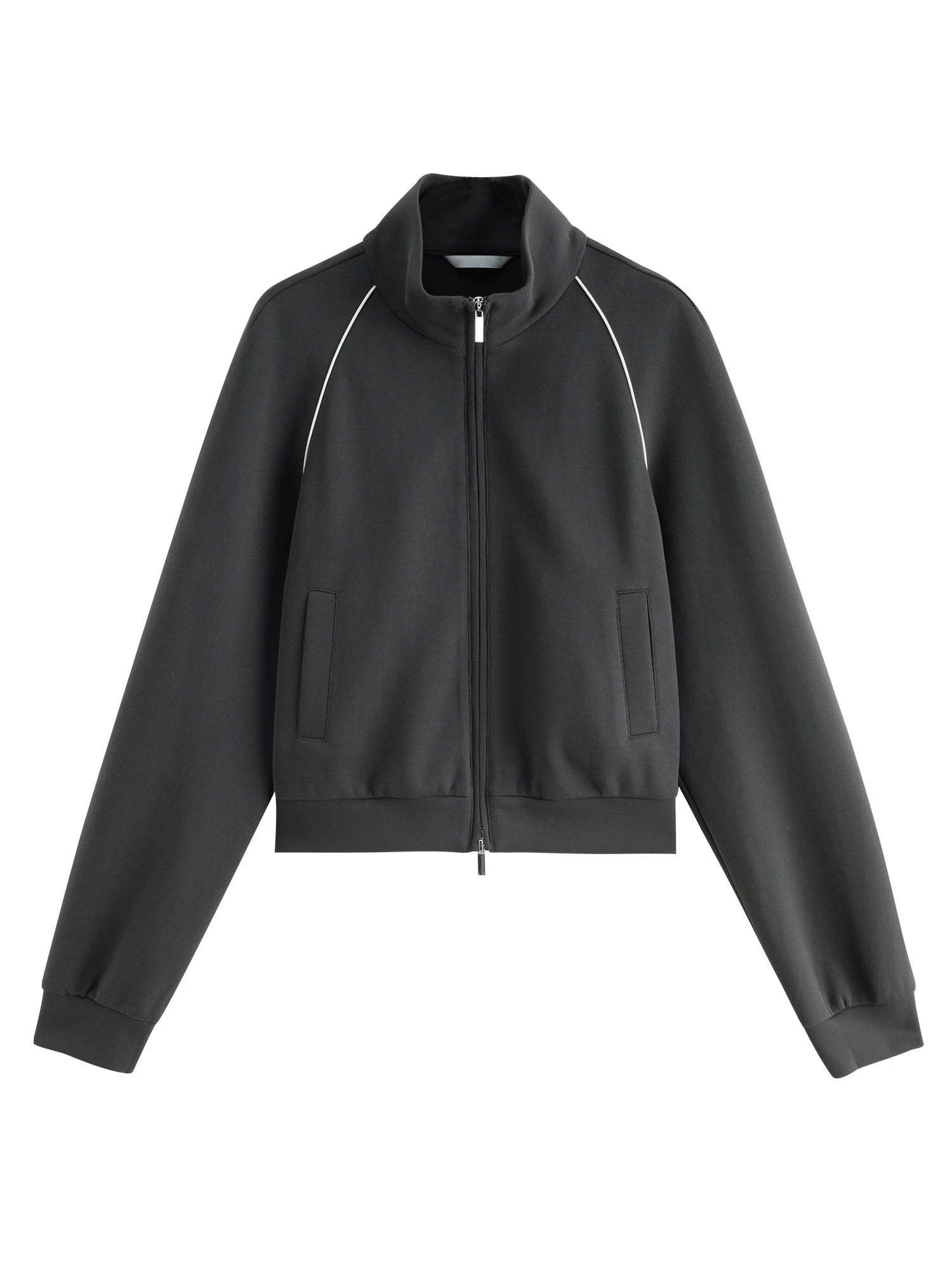 ZIQIAO Contrast Color Cropped Jacket Casual Pants Suit Women Early Autumn Workout Outfit Female Set 25ZQ9307225ZQ93073 251028