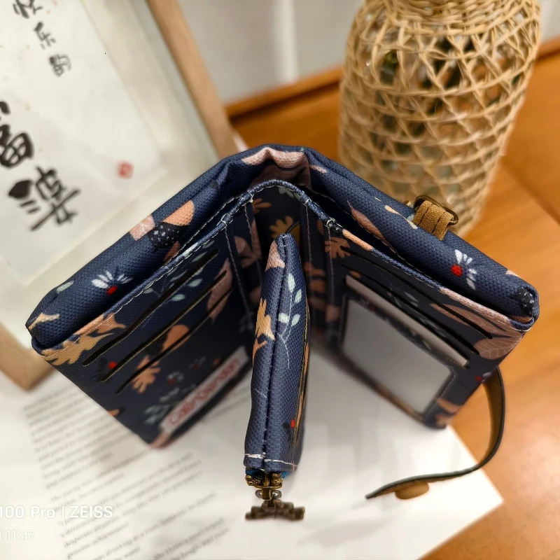 Women Cute Zipper Hasp Short Wallet PU LeatherCapacity Coin Purse Money Bag Frosted Printing ID Card Holder Cute Clutch 251029