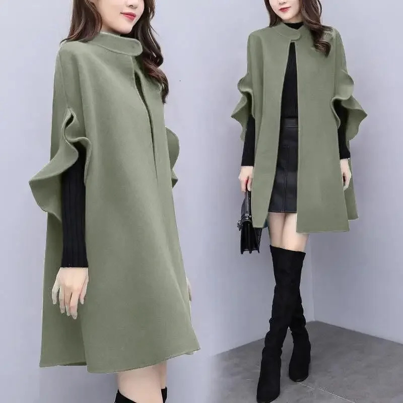 Plus Size Red British Word Coat Large Size Womens Spring Autumn Winter Woolen Jacket Long Coat Elegant Style Chinese N 251029