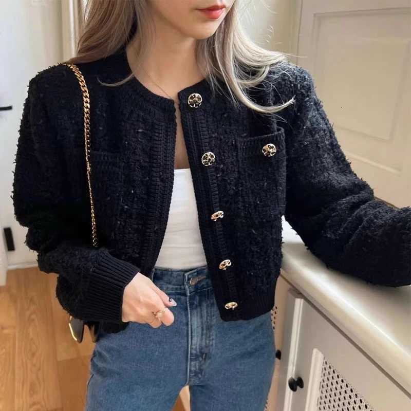 Autumn Winter Casual Cardigan Sweater Women Knitted Coats Fashion Female Long Sleeve Knit Jacket Knitwear Crop Tops CardigansT251028