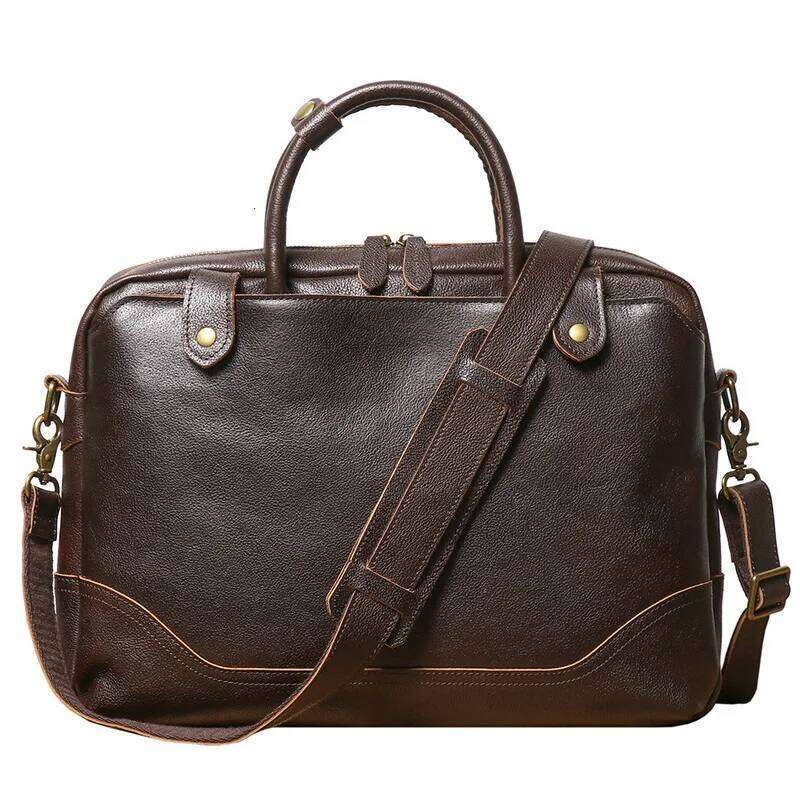 Designer Bags Hot Men's Briefcase Exquisite High-End Feel Top Layer Cowhide Handbag Genuine Leather Trade Single Shoulder Crossbody Bag Hot Selli